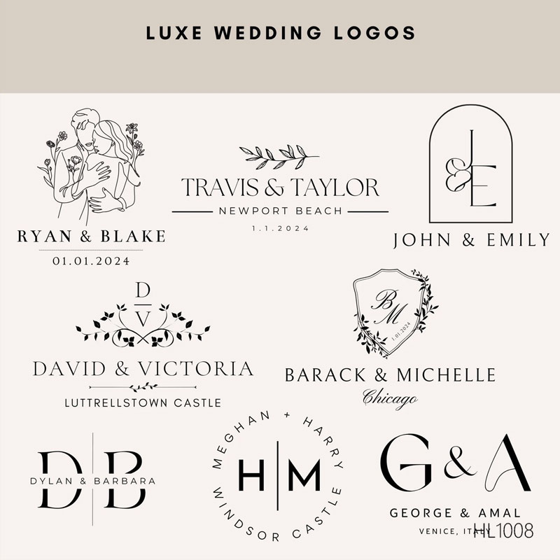 logo商标设计摄影婚礼美业店铺招牌定制标志字母婚庆水印头像设计