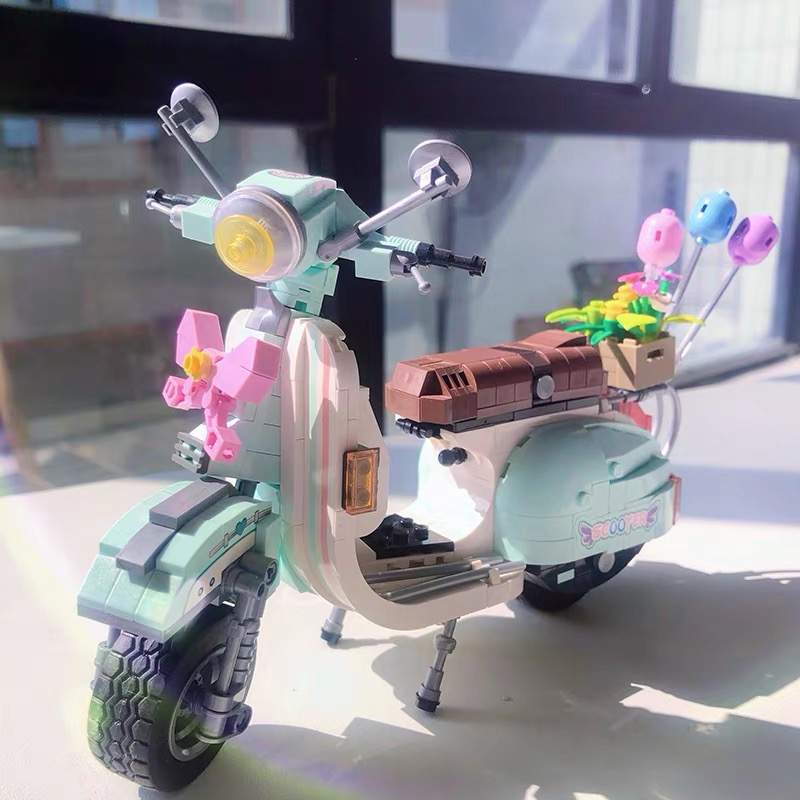 乐高积木女孩系列拼装小绵羊摩托车模型男孩儿童益智玩具摆件礼物