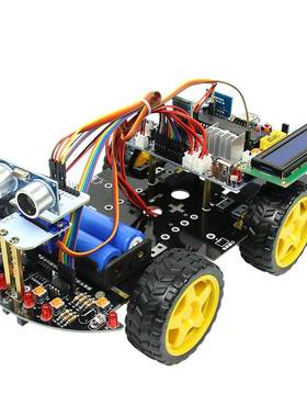 四轮电动智能小车C51编程机器人开发板单片机四驱蓝牙WIFI控制TI