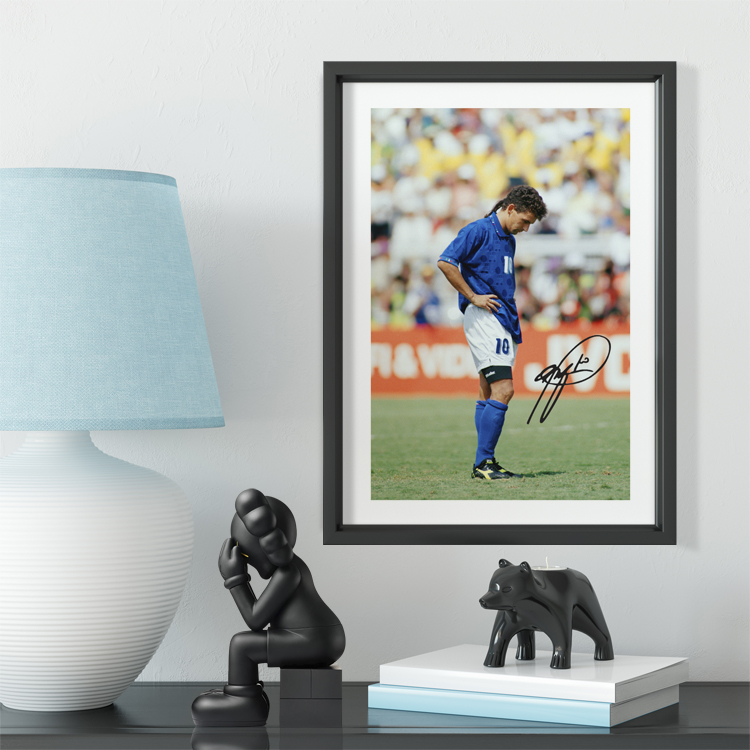 94年世界杯巴乔经典背影实木装饰相框照片墙桌摆挂框摆件家居壁画