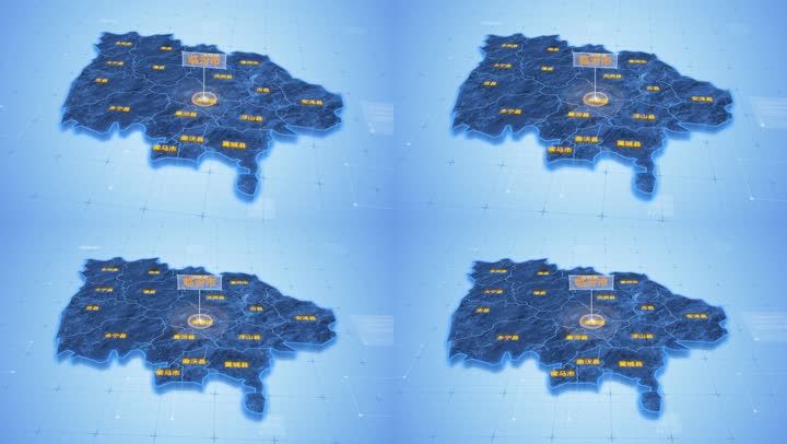 临汾市地图三维科技感蓝色网络定位区位连线发散ae模板