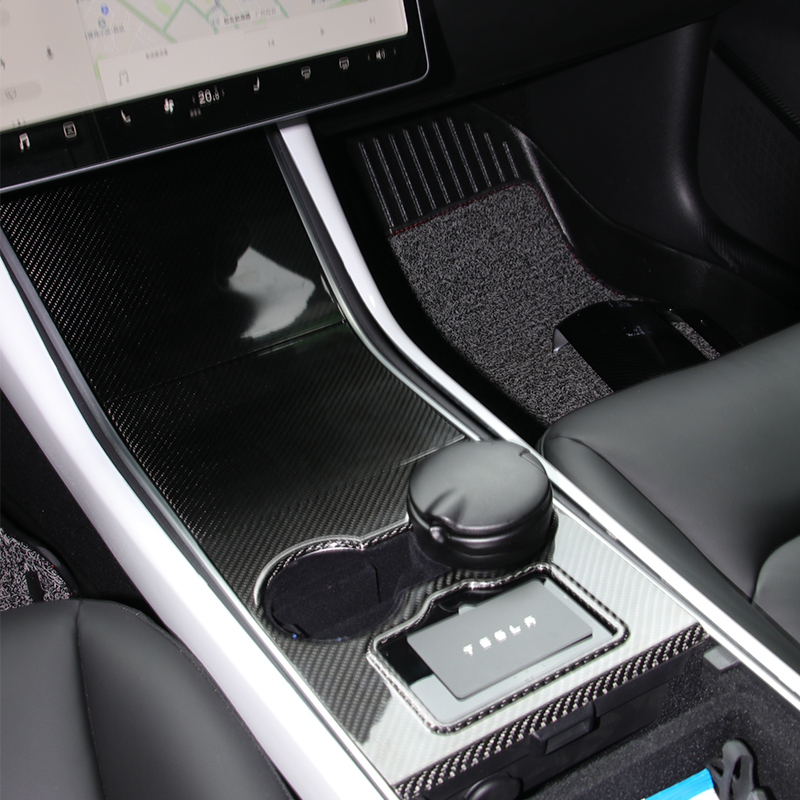 适用于2020款特斯拉model 3车门饰条碳纤维中控仪表台丫改装配件
