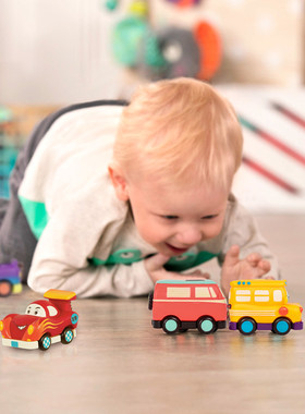 美国Btoys比乐儿童回力汽车玩具男生迷你工程校车巴士摩托警车