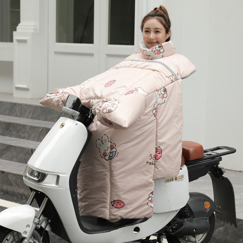 冬季电动电瓶车挡风被加绒加厚加大双面防水踏板摩托车保暖防风罩