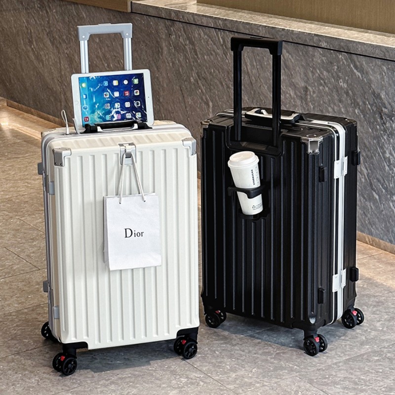 多功能行李箱女男拉杆箱20寸登机铝框款充电大容量旅行密码皮箱子