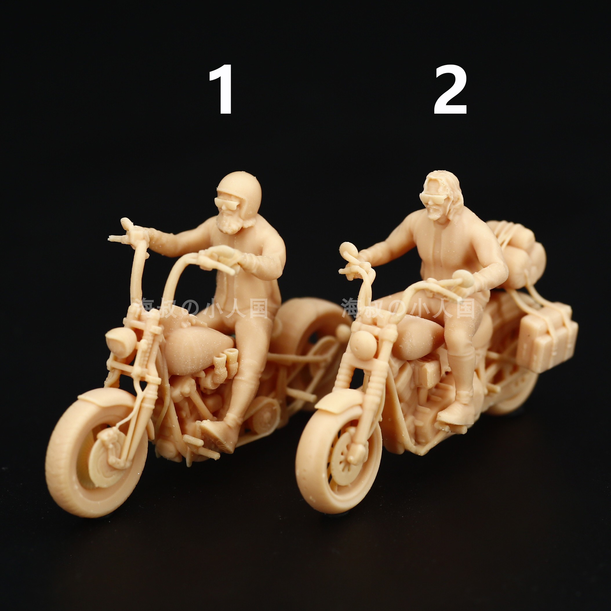 【海叔】A122追梦大叔摩托车骑行1:64人偶模型手办1:43微模小人