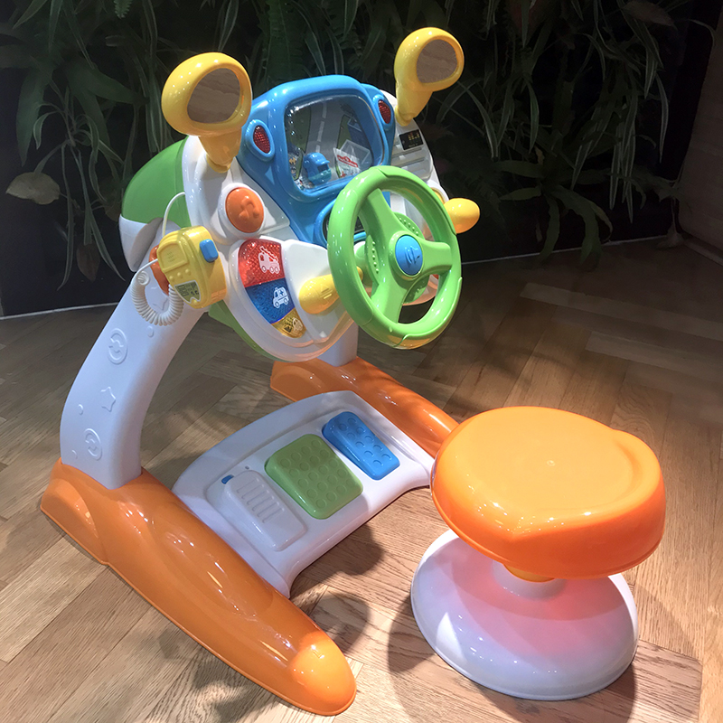 四合一智趣小火车儿童模拟方向盘宝宝开车玩具仿真模拟驾驶室