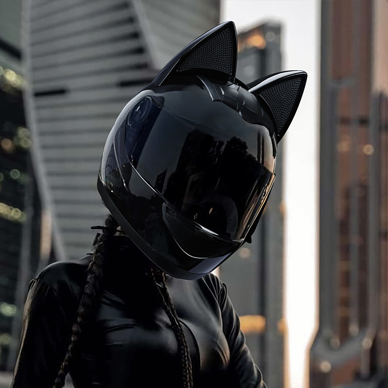 假面骑士3C认证头盔成人头盔女猫耳朵电动摩托车全盔夏季蓝牙机车