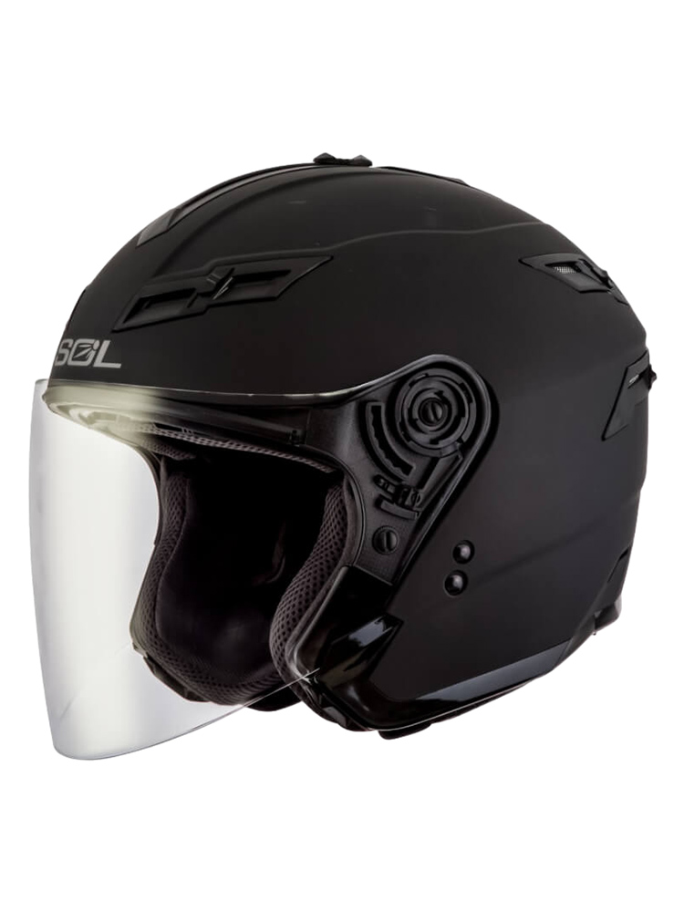 正品中国台湾SOL摩托车头盔抗UV双镜片男女四季半盔可拆下巴尾灯S