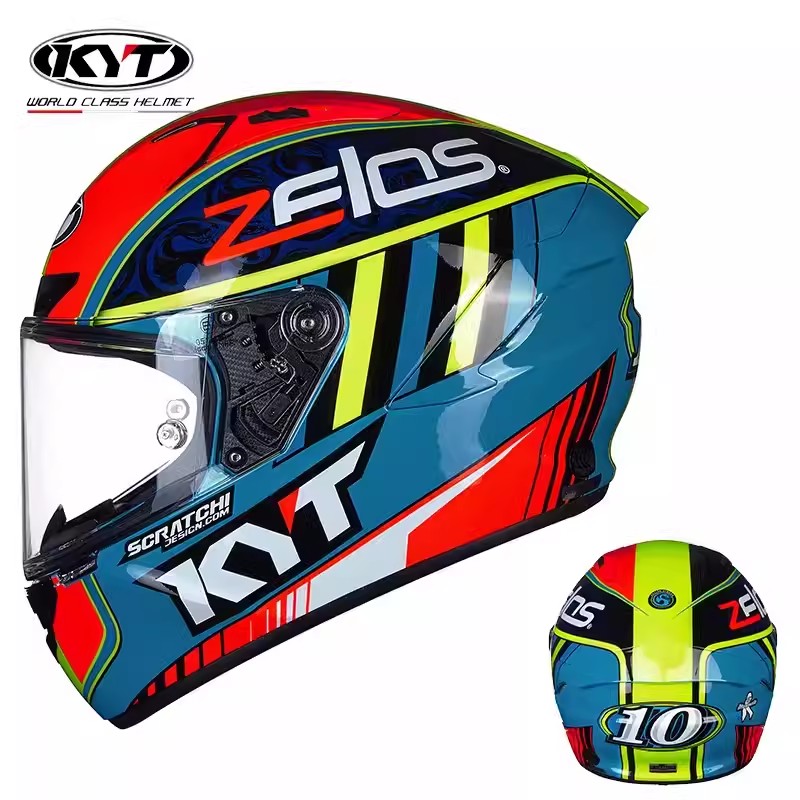 新款意大利KYT碳纤维摩托车头盔男夏季防雾个性轻便赛道盔机车全