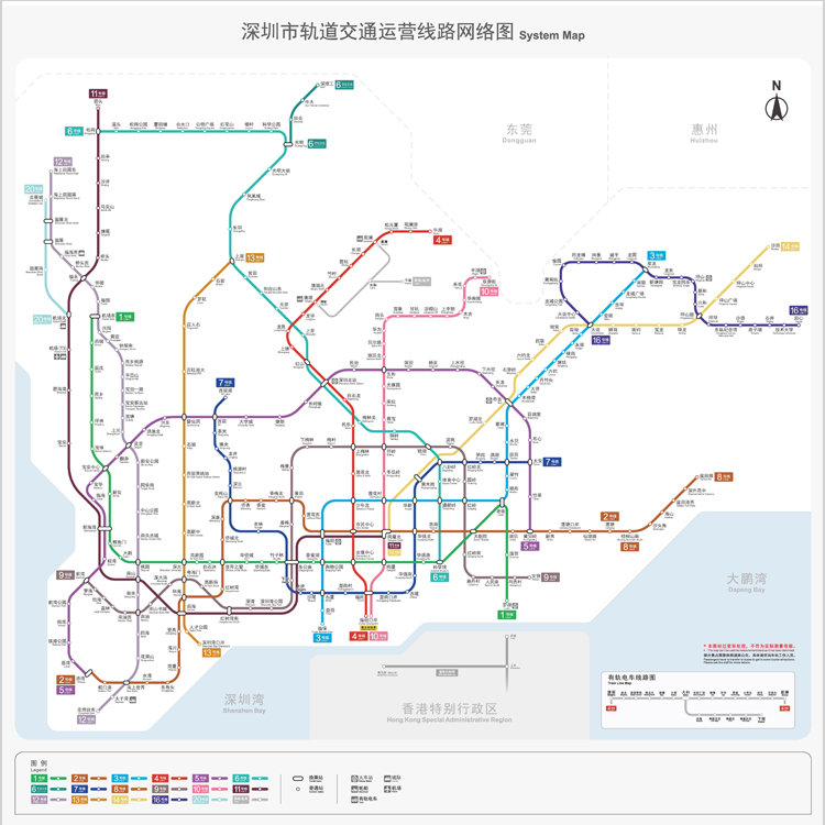 深圳市地铁轨道交通线路地图电子版设计素材文件