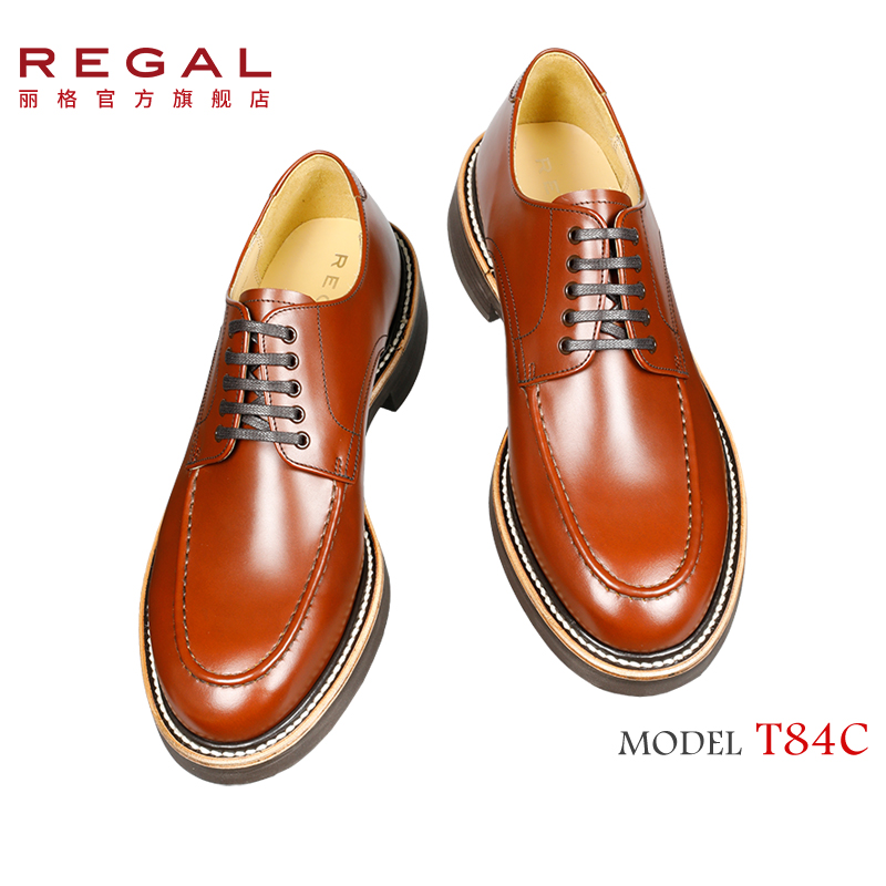 REGAL/丽格日本品牌系带圆头固特异男士休闲皮鞋T84C