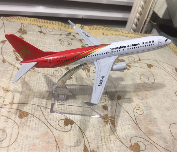 深圳航空深航737-8机型金属仿真飞机模型16厘米金属摆件模型 机模