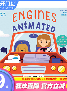 【预售】英文原版 动起来的引擎 Engines Animated 儿童英语互动绘本 学习不同类型的发动机工作原理 STEM早教   3-6岁 进口童书
