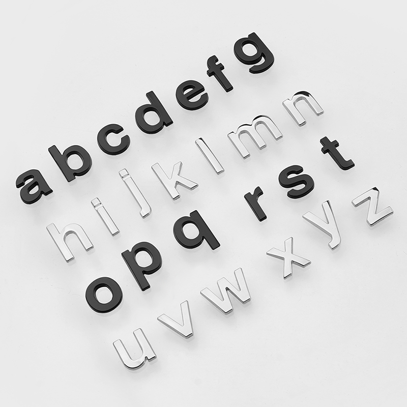 汽车小写英文字母金属贴纸创意个性改装数字号码车身装饰排量尾标