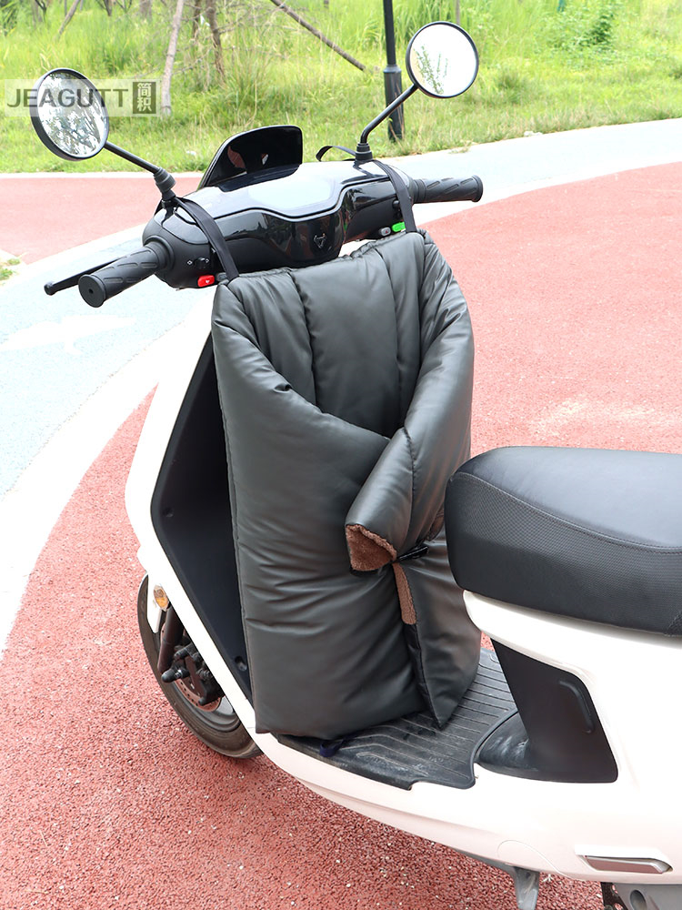 电动踏板摩托车挡风被可折叠冬季加绒加厚双面防水分体pu皮革保暖