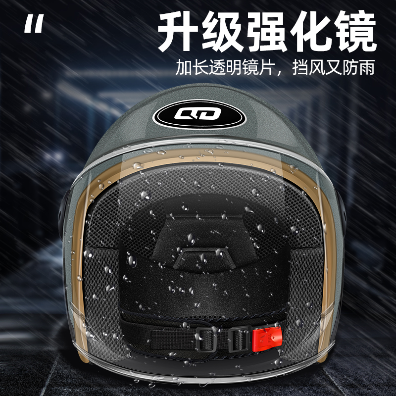 电动电瓶车头盔男女士保暖半盔非摩托车四季通用新国标安全帽防雨
