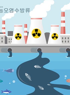 AI矢量素海洋地球工业污染排放捕捞书公益海报插画材保护环境