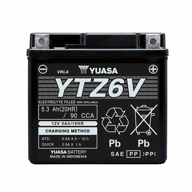 汤浅摩托车电瓶YUASA YTZ6V YTZ6S GTZ6V免维护启停12V5AH蓄电池
