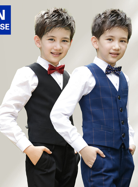 男童礼服马甲套装小花童男孩主持人儿童西装钢琴演出宝宝周岁西服