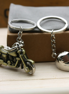 迷你个性男太子摩托车模型金属挂件创意高档男士钥匙扣饰品小礼品