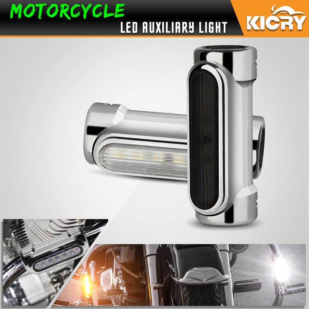 哈雷巡航摩托车配件用于发动机防撞杆带行车灯转向灯功能的护杠灯