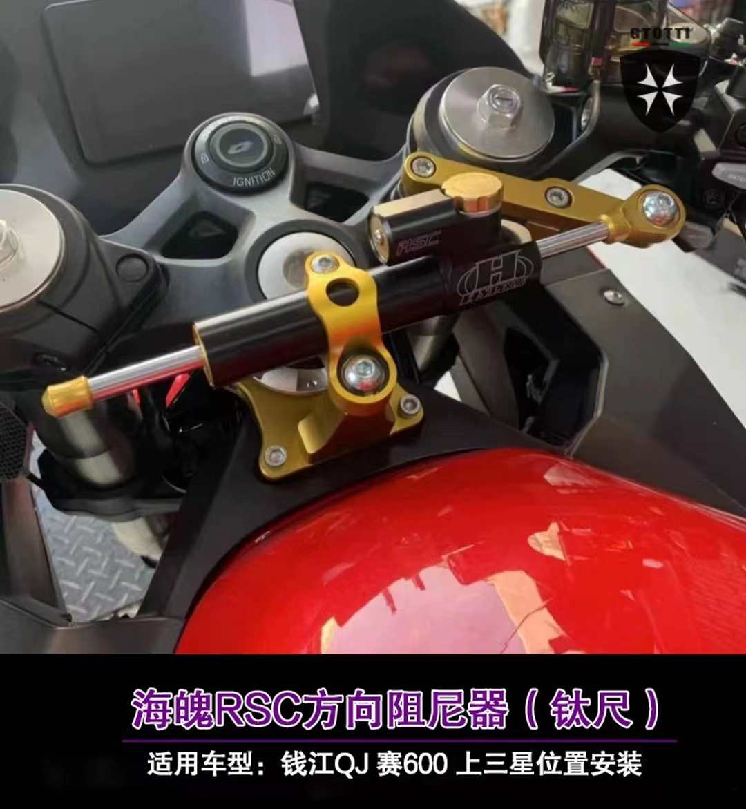 钱江QJ追 赛600 贝纳利黄龙600 1200GT摩托车改装钛尺阻尼器 海魄