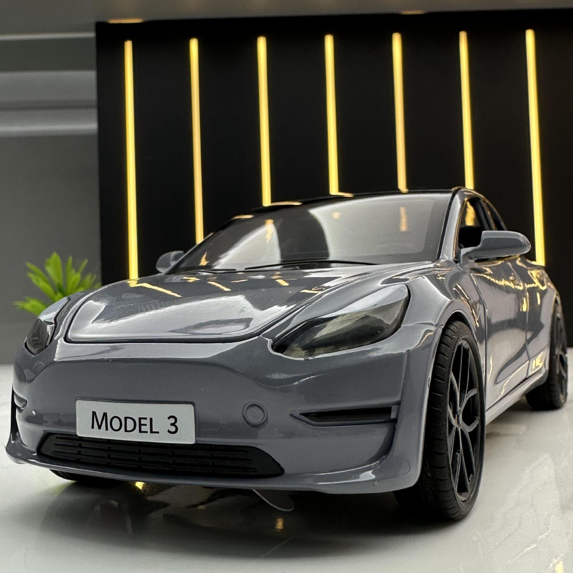 1:24 新款特斯拉 model3 合金汽车模型 收藏摆件 新能源 电动轿车