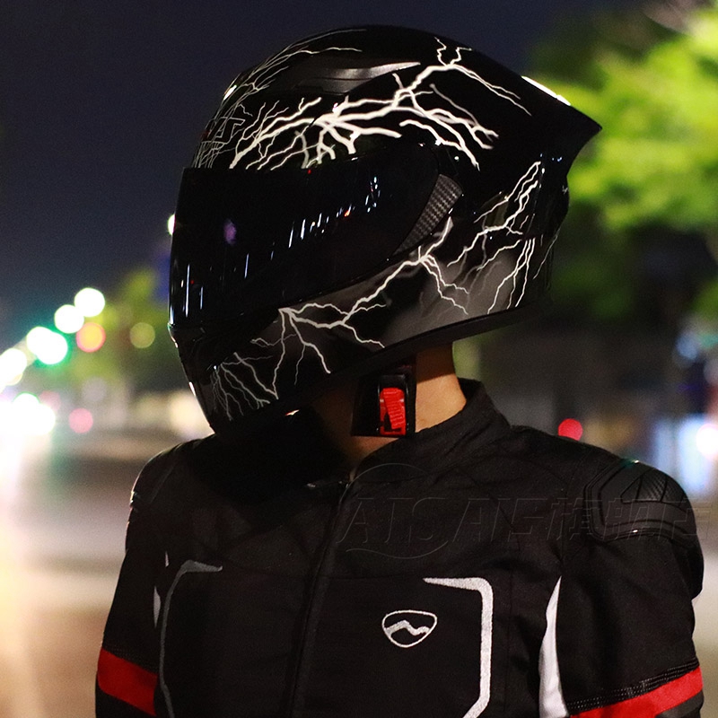 艾狮摩托车头盔男女士电动车机车巡航骑行装备夏季帅气头盔3C认证
