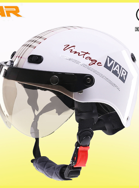 VAR新国标3C认证苏格兰成人头盔男电动摩托车女式夏季半盔安全帽