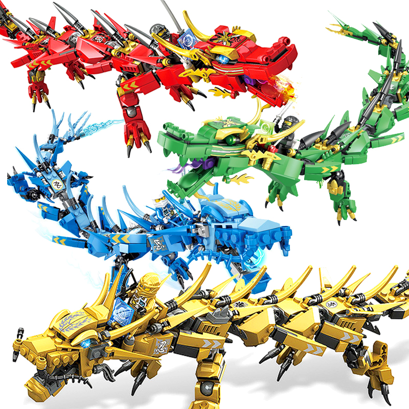 儿童玩具男孩子恐龙中国积木拼装机甲幻影忍者龙系列神龙2024新款