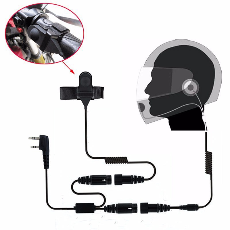 对讲机摩托车头盔耳机半盔 头戴粘贴式耳麦带手指防水PTT通用K头
