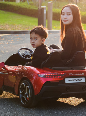 24V玛莎拉蒂儿童电动车四轮汽车双人可坐大人玩具车亲子座遥控车