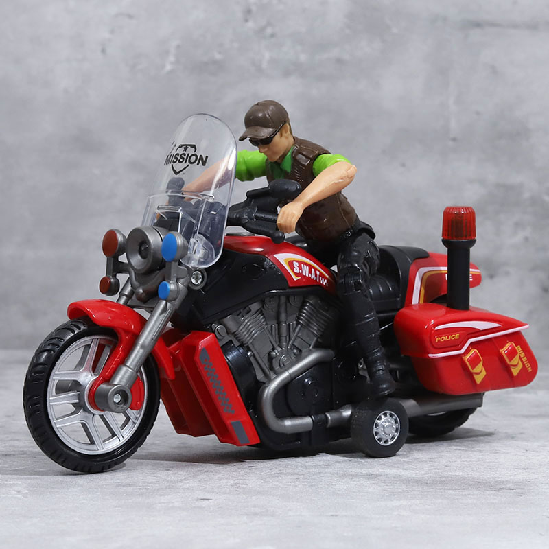 儿童惯性摩托车玩具仿真交警驾驶员摩托车宝宝声光耐摔玩具车模型