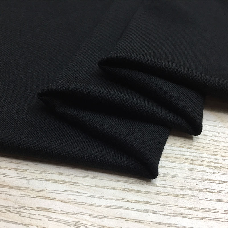 欧美高端纯黑色精纺弹力真丝针织羊毛羊绒面料打底衫服装进口布料