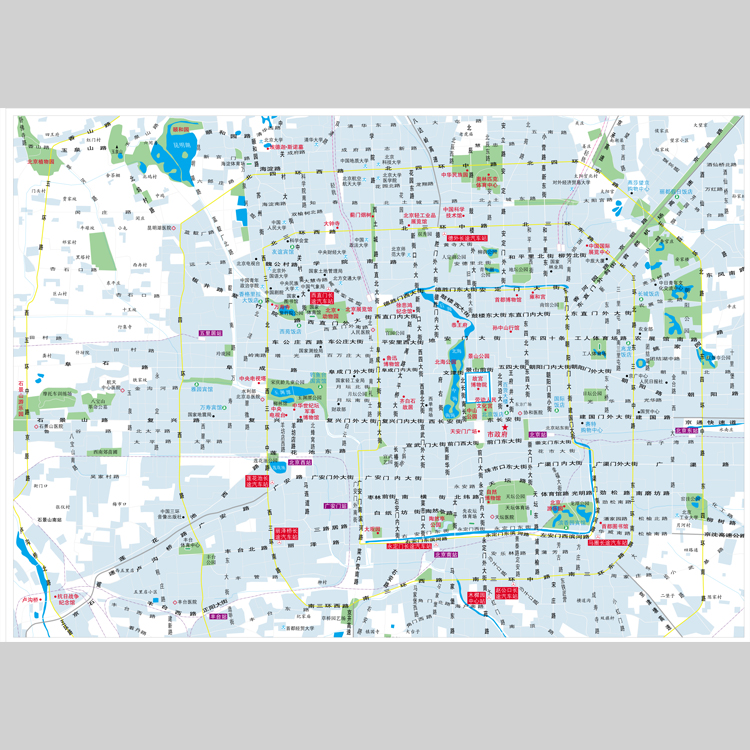 北京市主城区地图矢量电子版设计素材文件