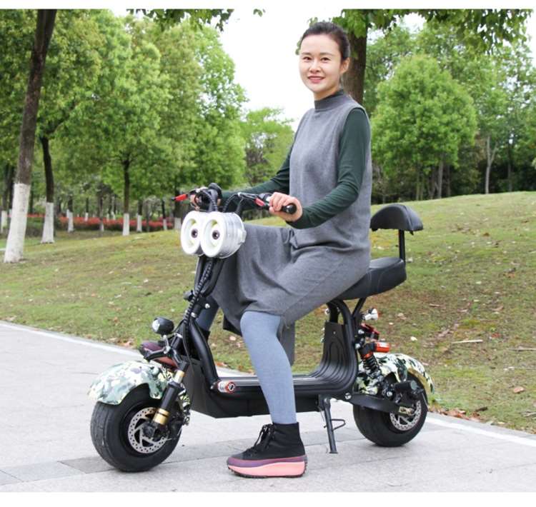 小哈雷折叠电瓶车电动自行车滑板车宽轮胎跑车踏板双人锂电摩托车