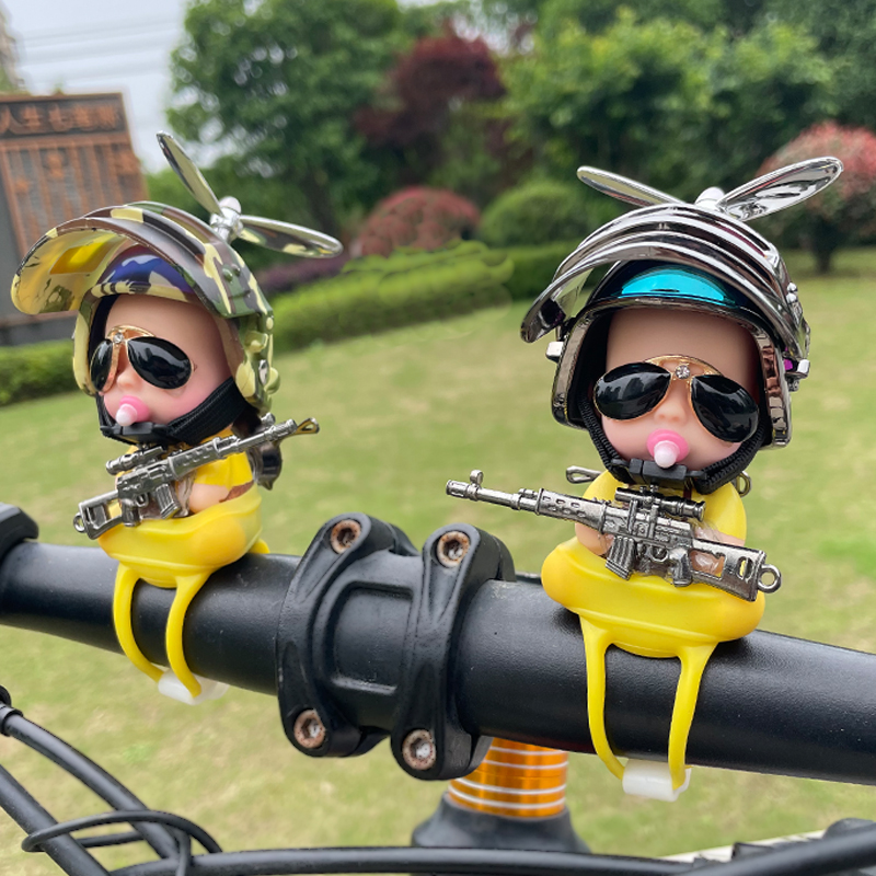 小黄鸭竹蜻蜓山地车机车电动车平衡车儿童自行车配件装饰装备大全