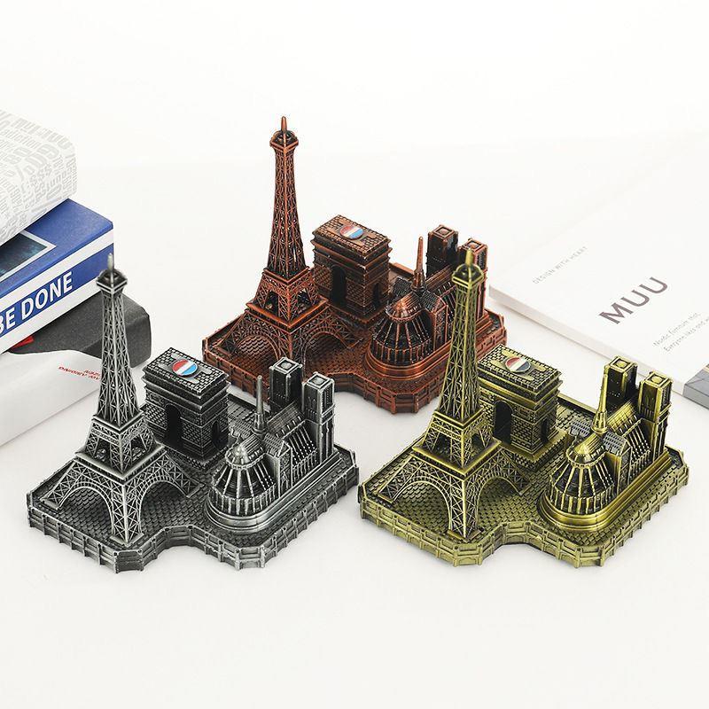 法国旅游纪念品三件套巴黎圣母院模型凯旋门摆件埃艾菲尔铁塔礼物