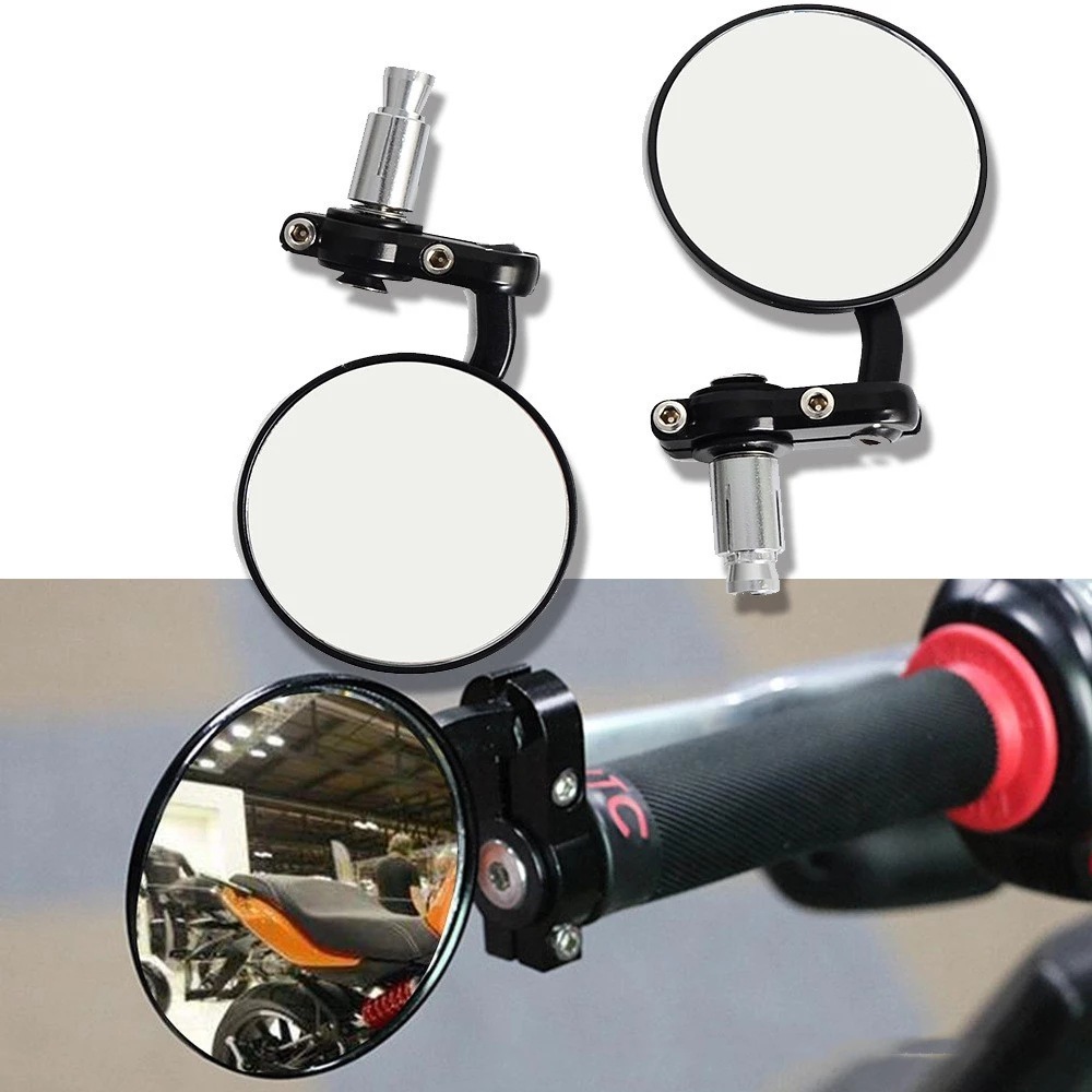 哈雷太子转把倒后镜摩托车改装复古非折叠式手把后视镜倒车反光镜