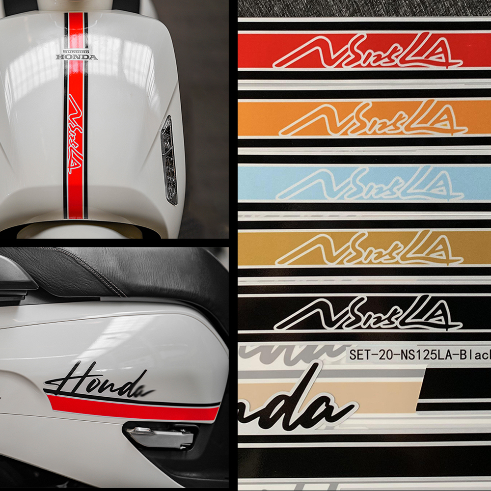 适用于本田NS125LA滑板车贴纸新大洲摩托复古改装反光防水装饰贴