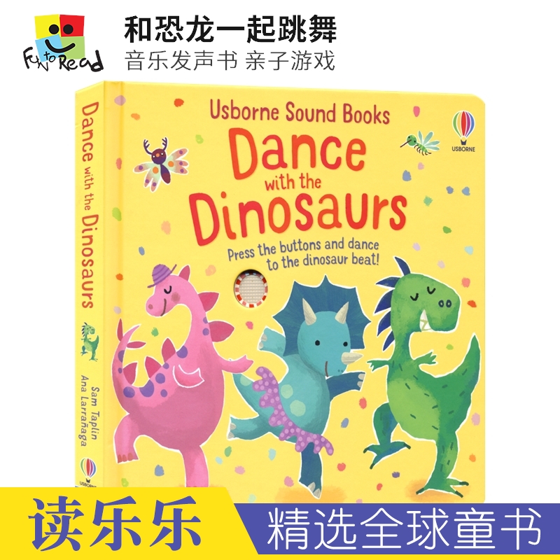 Usborne Dance with the  dinosaurs 尤斯伯恩 和恐龙一起跳舞 音乐发声书 亲子游戏 认识恐龙 英文原版进口儿童图书