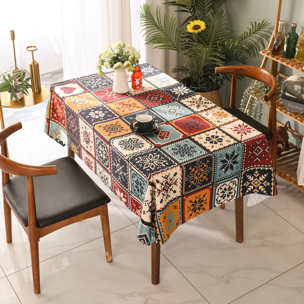 北欧轻奢复古波西米亚桌布民族风台布餐桌书茶几桌垫盖布定制图案