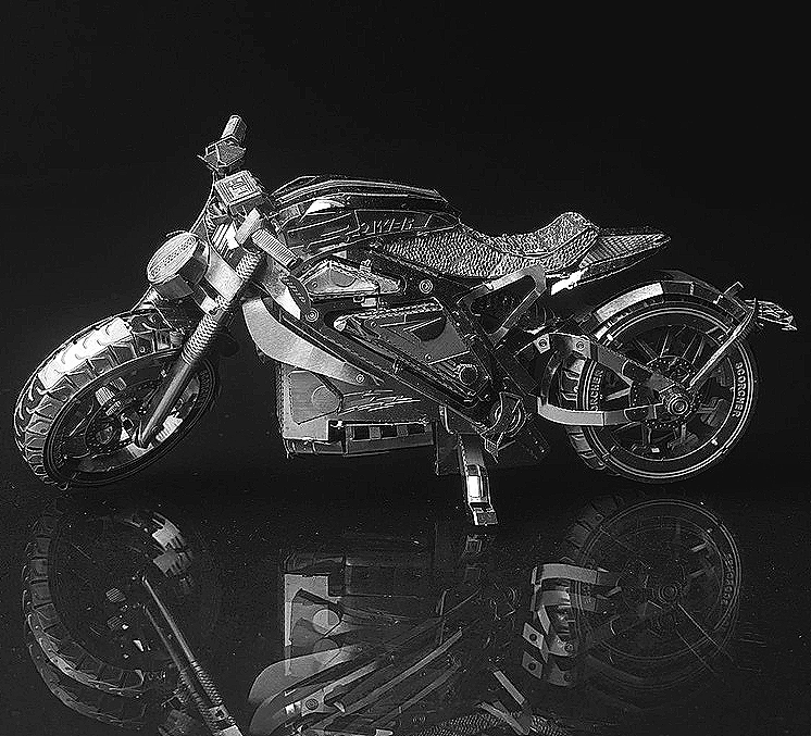 暗黑复仇者摩托车! 3d立体模型拼装diy金属手工制作益智拼装模型.