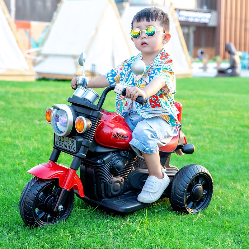 儿童电动摩托车可坐人充电玩具车1-3-6岁双驱宝宝遥控三轮车童车