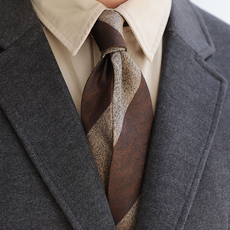 经典那不勒斯箭头领带8CM条纹斜纹涤丝商务意式时尚轻奢侈领带 男