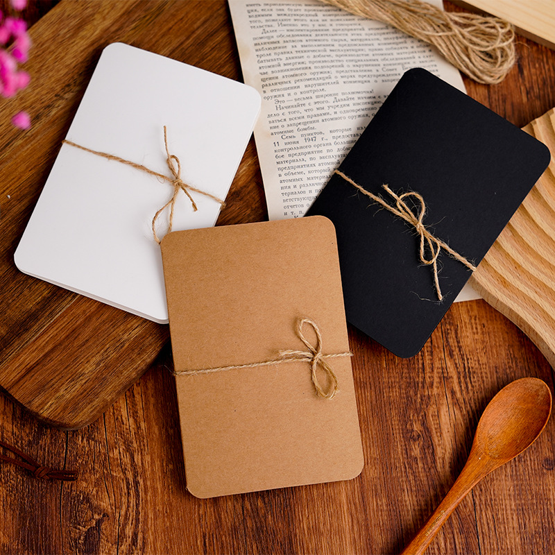 ins高级感纯色折叠礼物卡片书写对折卡包装贺卡打包材料复古牛皮