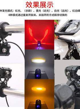 电动车灯超亮强光摩托车LED大灯泡外置透镜射灯12V60V爆闪改装灯