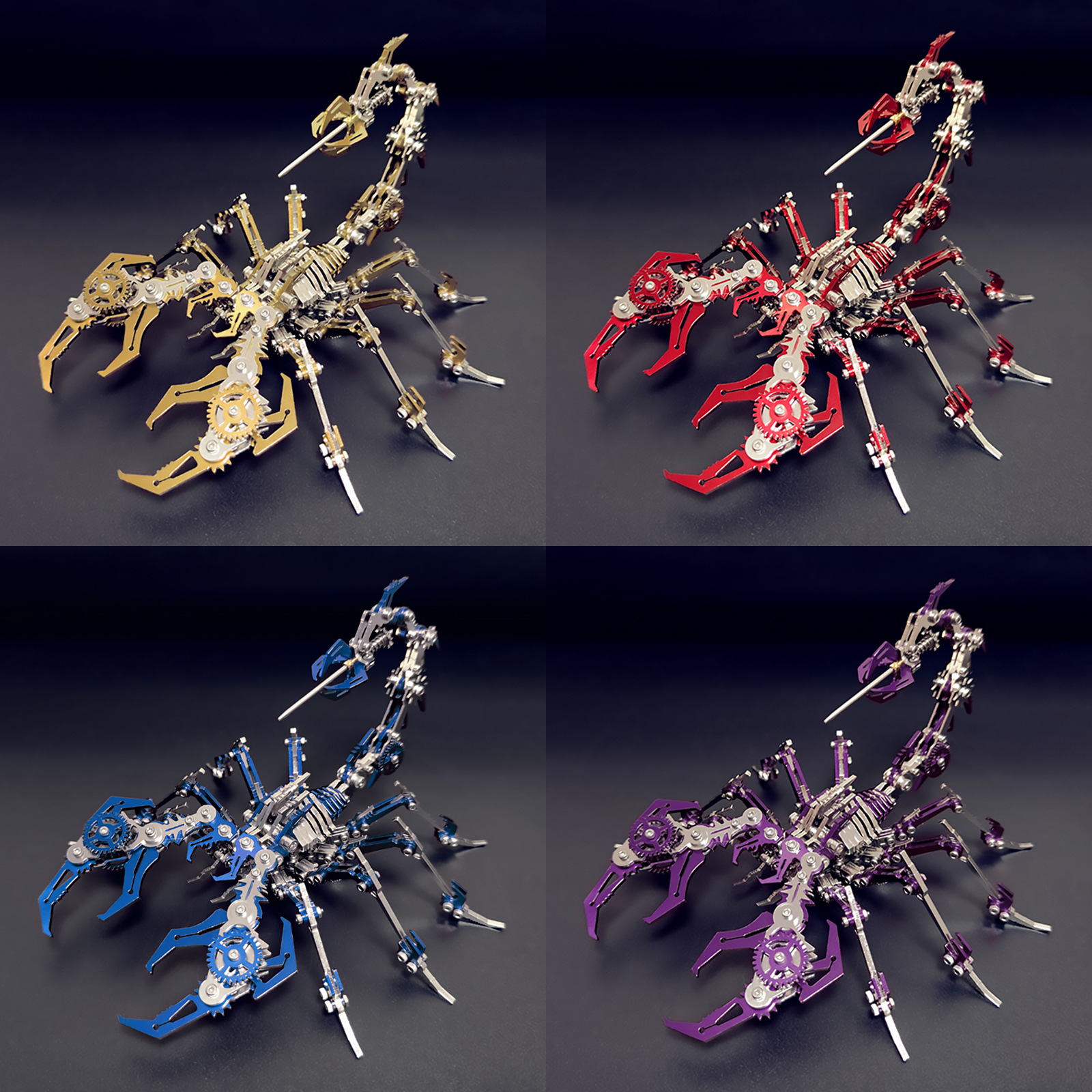 钢魔兽彩色蝎子王魔蝎3d金属拼装模型机械组装手工拼图高难度玩具