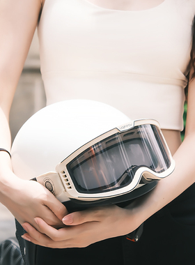 复古半盔3C认证男女哈雷摩托电动机车夏季越野ABS复古摩托车头盔